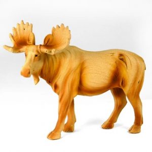 6 Inch Wood-Like Moose Figurine